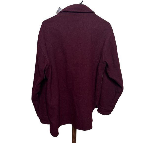 VTG Woolrich Burgundy Wool Button Down Shirt USA Medium - Picture 2 of 3